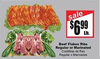 Rancho Markets Beef flaken ribs regular or marinated offer