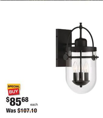 The Home Depot Glucksteinelements lowell 3-light black outdoor industrial wall sconce offer