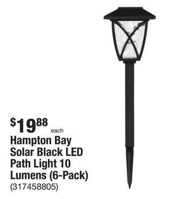The Home Depot Hampton bay solar black led path light 10 lumens (6-pack) offer