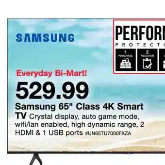 Bi-Mart Samsung 65" 4k smart tv offer