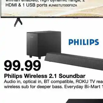 Bi-Mart Philips wireless soundbar offer