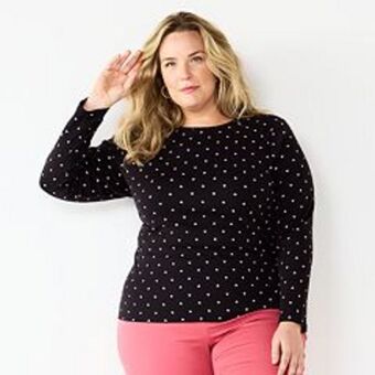 Kohl's Plus size croft & barrow® essential crewneck tee offer