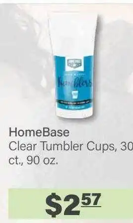 Commissary Homebase clear tumbler cups, 30 ct. 90 oz. offer
