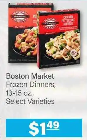 Commissary Boston market frozen dinners, 13-15 oz. offer