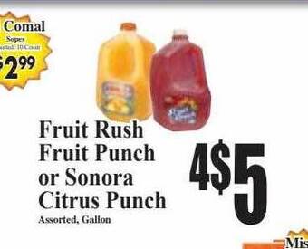 Baja Ranch Fruit rush fruit punch or sonora citrus punch offer