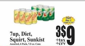 Baja Ranch 7up, diet, squirt, sunkist offer
