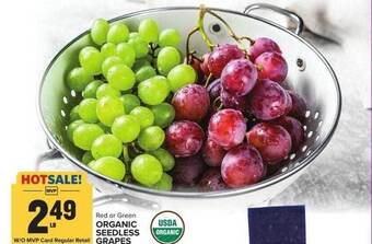 Food Lion Organic seedless grapes offer