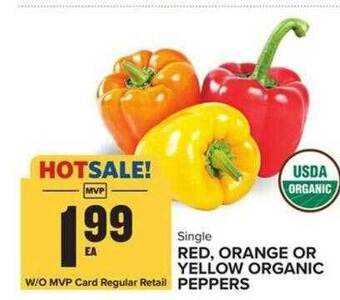Food Lion Red, orange or yellow organic peppers offer