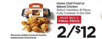 Food 4 Less Home chef fried or baked chicken offer