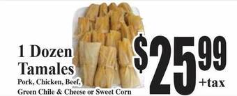 Baja Ranch 1 dozen tamales offer