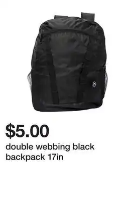 Five Below Double webbing black backpack 17in offer