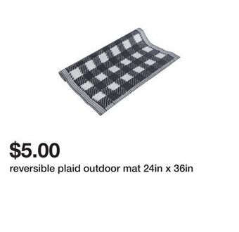 Five Below Reversible plaid outdoor mat 24in x 36in offer
