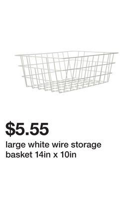 Five Below Large white wire storage basket 14in x 10in offer