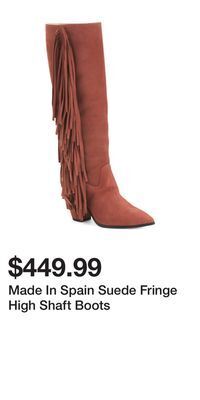 TJ Maxx Made in spain suede fringe high shaft boots offer