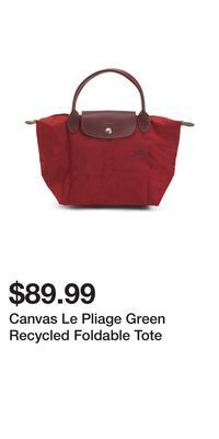 TJ Maxx Canvas le pliage green recycled foldable tote offer
