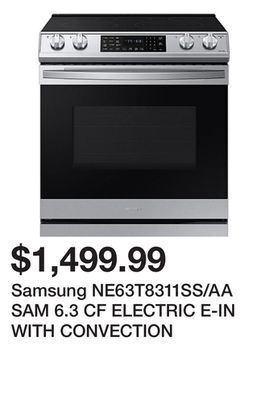 Kmart Samsung ne63t8311ss/aa sam 6.3 cf electric e-in with convection offer