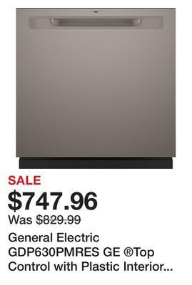 Kmart General electric gdp630pmres ge ®top control with plastic interior dishwasher with sanitize cycle & dry boost slate- offer