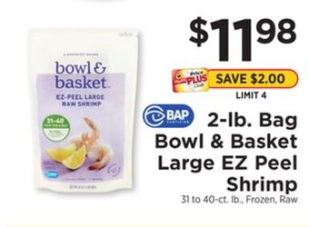 ShopRite 2-lb. bag large ez peel shrimp offer