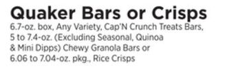 ShopRite Bars or crisps offer