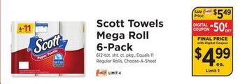 ShopRite Towels mega roll 6-pack offer