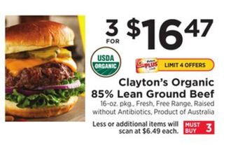 ShopRite Organic 85% lean ground beef offer