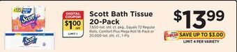 ShopRite Bath tissue 20-pack offer