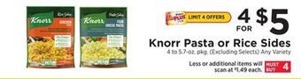 ShopRite Pasta or rice sides offer