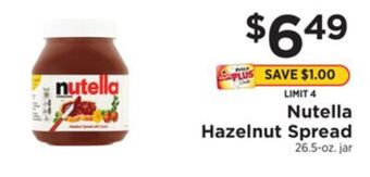 ShopRite Hazelnut spread offer