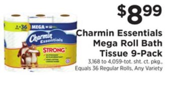 ShopRite Essentials mega roll bath tissue 9-pack offer