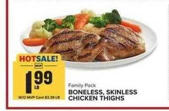 Food Lion Boneless, skinless chicken thighs offer