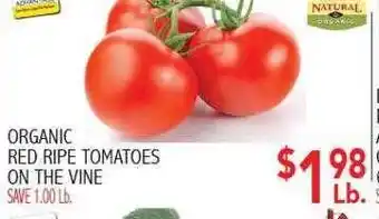 Ingles Markets Organic red ripe tomatoes on the vine offer