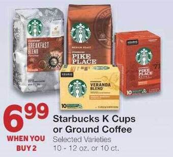 United Supermarkets Starbucks k cups or ground coffee offer