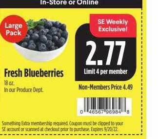 Nob Hill Fresh blueberries offer