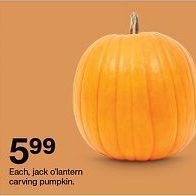 Target Jack o'lantern carving pumpkin offer