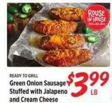 Rouses Green onion sausage stuffed with jalapeno and cream cheese offer