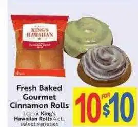 Save Mart Fresh baked gourmet cinnamon rolls offer
