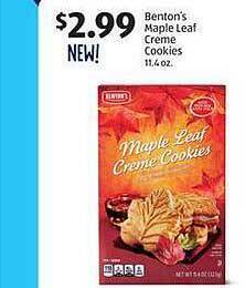 Aldi Benton's maple leaf creme cookies offer