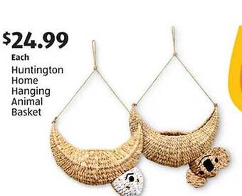 Aldi Huntington home hanging animal basket offer