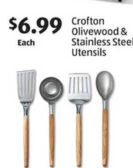 Aldi Crofton olivewood & stainless steel utensils offer