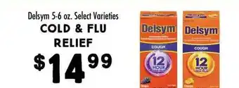 Maceys Delsym select varieties cold & flu relief offer