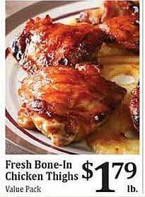 Rosauers Fresh bone-in chicken thighs offer