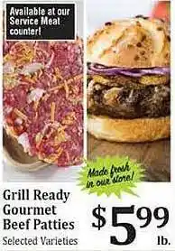 Rosauers Grill ready gourmet beef patties offer