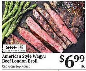 Rosauers American style wagyu beef london broil offer