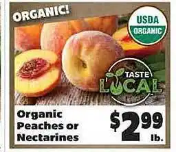 Rosauers Organic peaches or nectarines offer