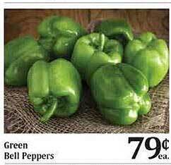 Rosauers Green bell peppers offer