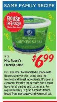 Rouses Mrs. rouse's chicken salad offer