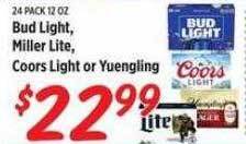 Rouses Bud light, miller lite, coors light or yuengling offer