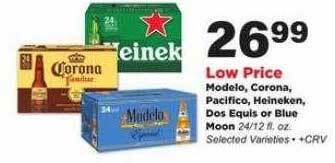 Stater Bros Modelo corona pacifico heineken dos equis or blue moon offer