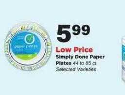 Stater Bros Simply done paper plates offer