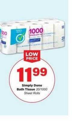 Stater Bros Simply done bath tissue offer